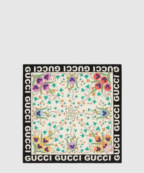 [GUCCI-구찌]플라워 프린트 실크 스카프 743876