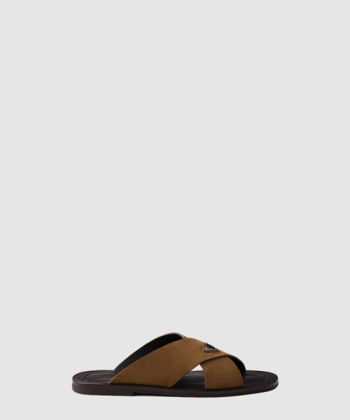 [PRADA-프라다]스웨이드 크로스 슬라이드 2X3146