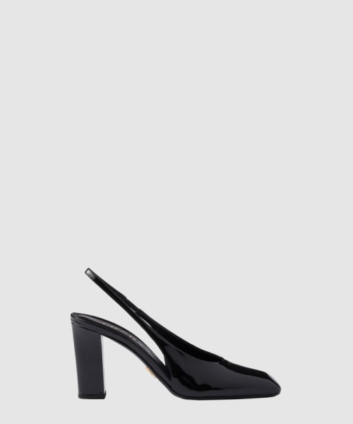 [PRADA-프라다]에나멜 가죽 슬링백 펌프스 1I838N