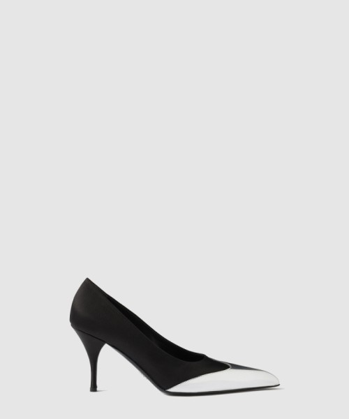 [PRADA-프라다]새틴과 메탈릭 가죽 펌프스 1I968N