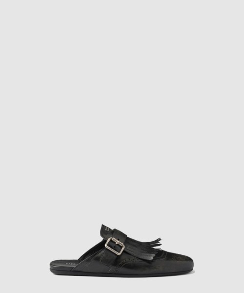 [PRADA-프라다]셔플 프린지 가죽 뮬 1S973N