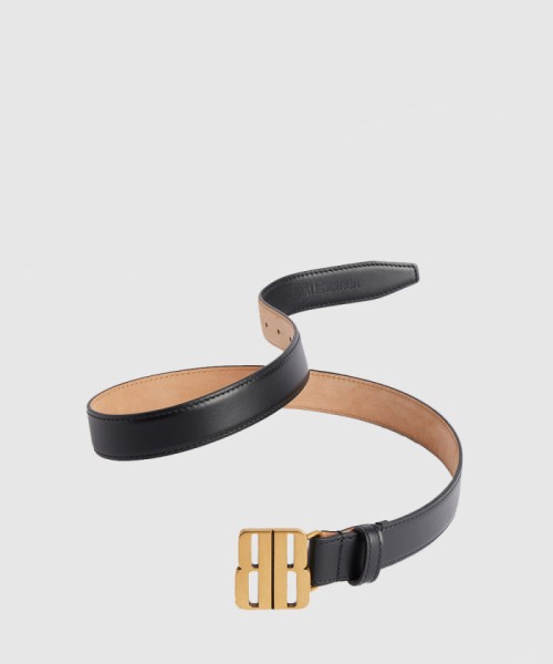 [BALENCIAGA-발렌시아가]나노 블랙 유광 얇은 소가죽 벨트 829005