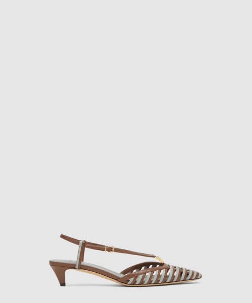 [FENDI-펜디]가죽 로우힐 슬링백 샌들 8J8703