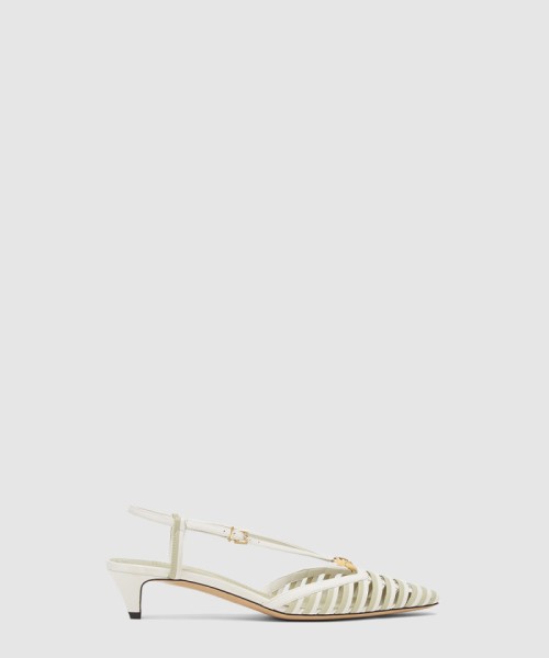 [FENDI-펜디]가죽 로우힐 슬링백 샌들 8J8703