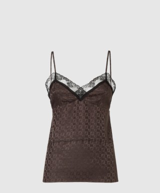 [FENDI-펜디]자카드 FF 멀버리 실크 탑 FS9753