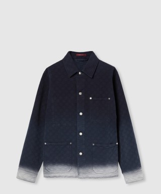 [GUCCI-구찌]블리치 GG 코튼 데님 자카드 셔츠 ‎828126