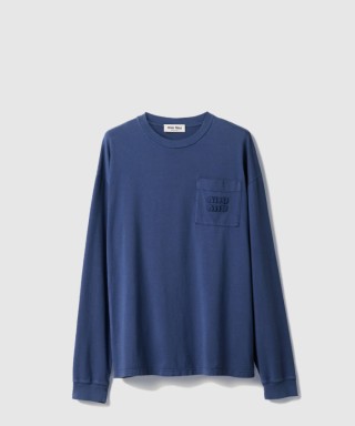 [MIUMIU-미우미우]롱 슬리브 후염 저지 티셔츠 MJL064