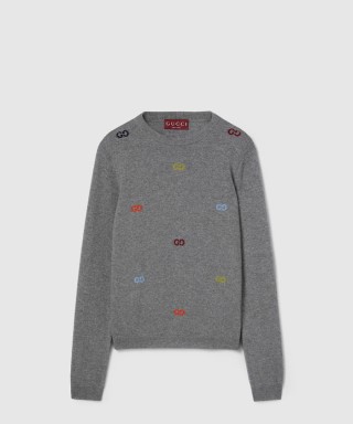 [GUCCI-구찌]인타르시아 파인 캐시미어 스웨터 ‎833668