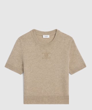 [CELINE-셀린느]숏 슬리브 스웨터 헤리티지 캐시미어 RX08J3