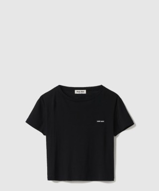 [MIUMIU-미우미우]립 조직 저지 티셔츠 MJN466