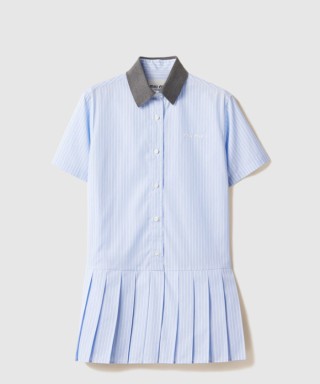 [MIUMIU-미우미우]플리츠 스트라이프 드레스 MF5399