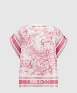 [DIOR-디올]Dioriviera Toile de Jouy Sauvage Dior 실크 탑 54JOU