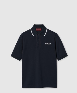 [GUCCI-구찌]자수 코튼 피케 폴로 셔츠 806250