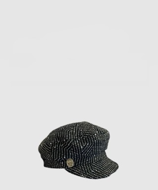 [CHANEL-샤넬]체크 트위드 모자 AA8796