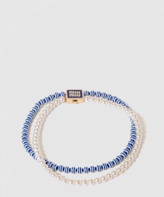 [MIUMIU-미우미우]펄 메탈 초커 5IC102