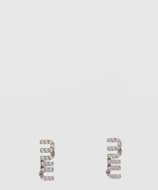 [MIUMIU-미우미우]크리스탈 메탈 이어링 5IO059