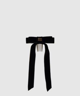 [MIUMIU-미우미우]벨벳 헤어 클립 5IF207