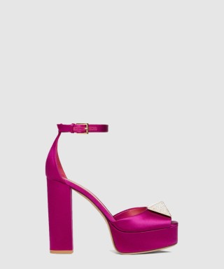 [VALENTINO-발렌티노]크리스탈 오픈 투 새틴 플랫폼 펌프